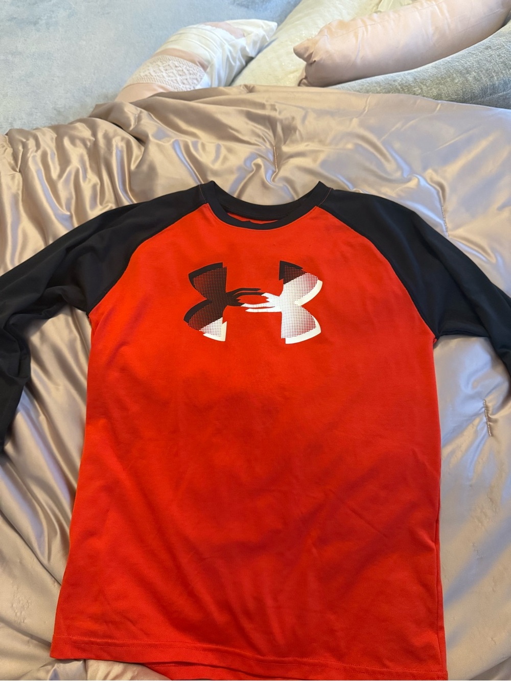 Under Armour HeatGear Red & Black Long Sleeve Shirt — Youth Medium